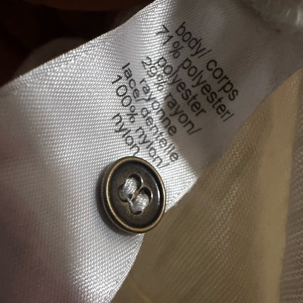 Maurices Cream Lace Button-Down Shirt with lace details - Picture 6 of 6